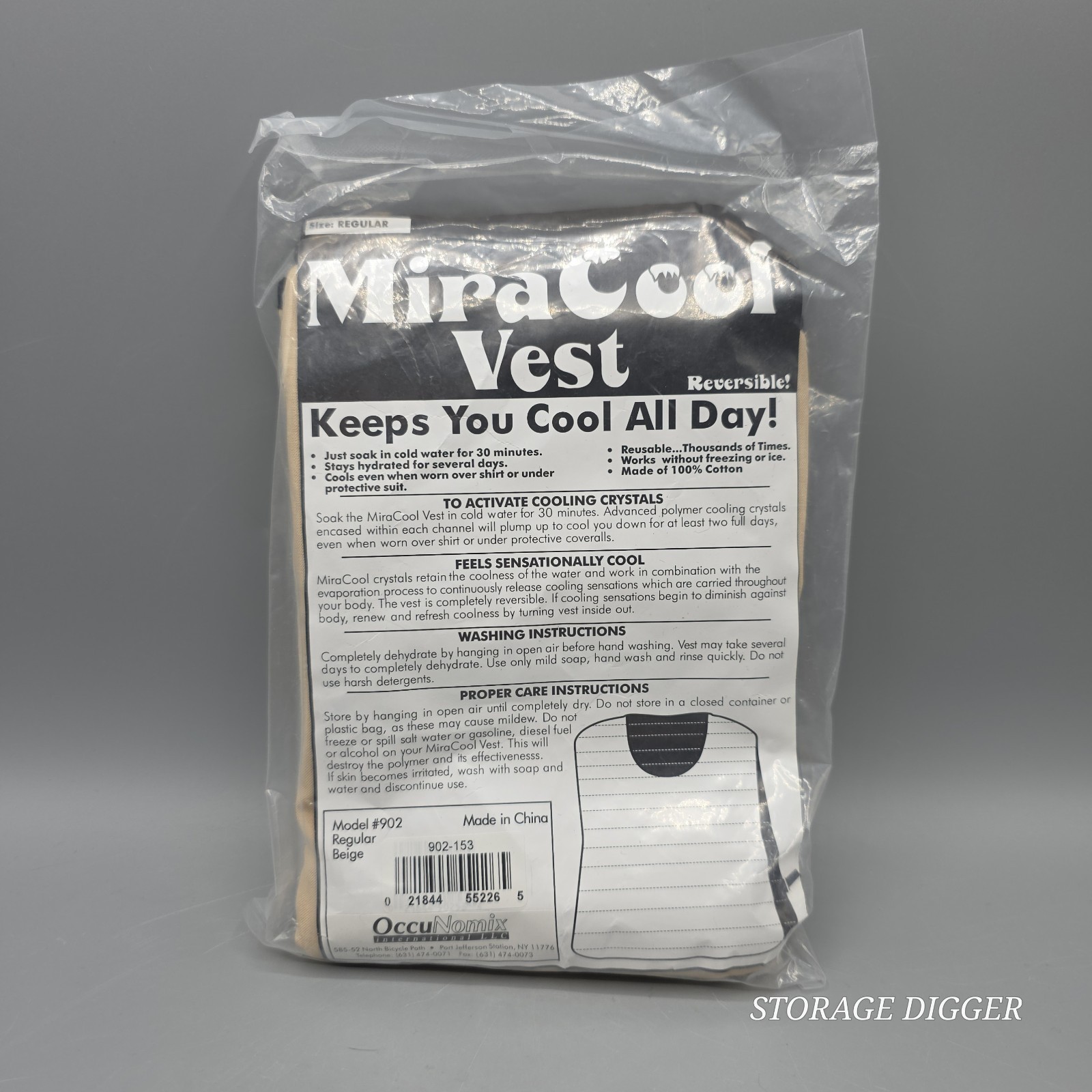 VTGOccuNomix MiraCool Vest Model #902 Regular Beige NEW + Bandana And Headband