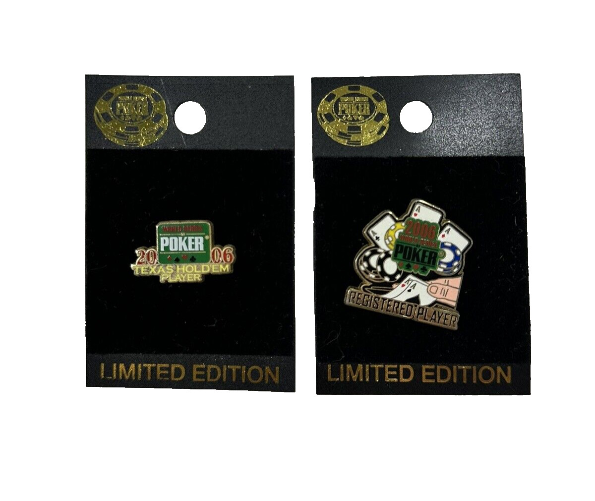 2006 World Series of Poker ~ Lot of 2 Pin Set ~ Collectors Limited Edition