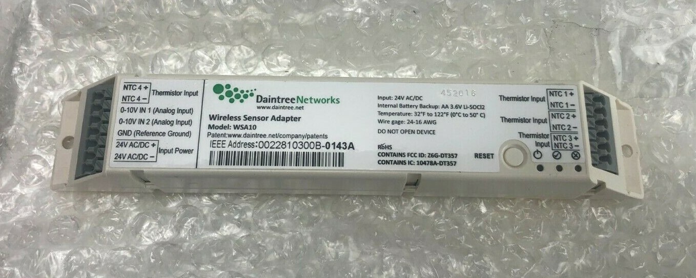 Daintree Networks Wireless Sensor Adapter WSA10 For GE LED Lighting