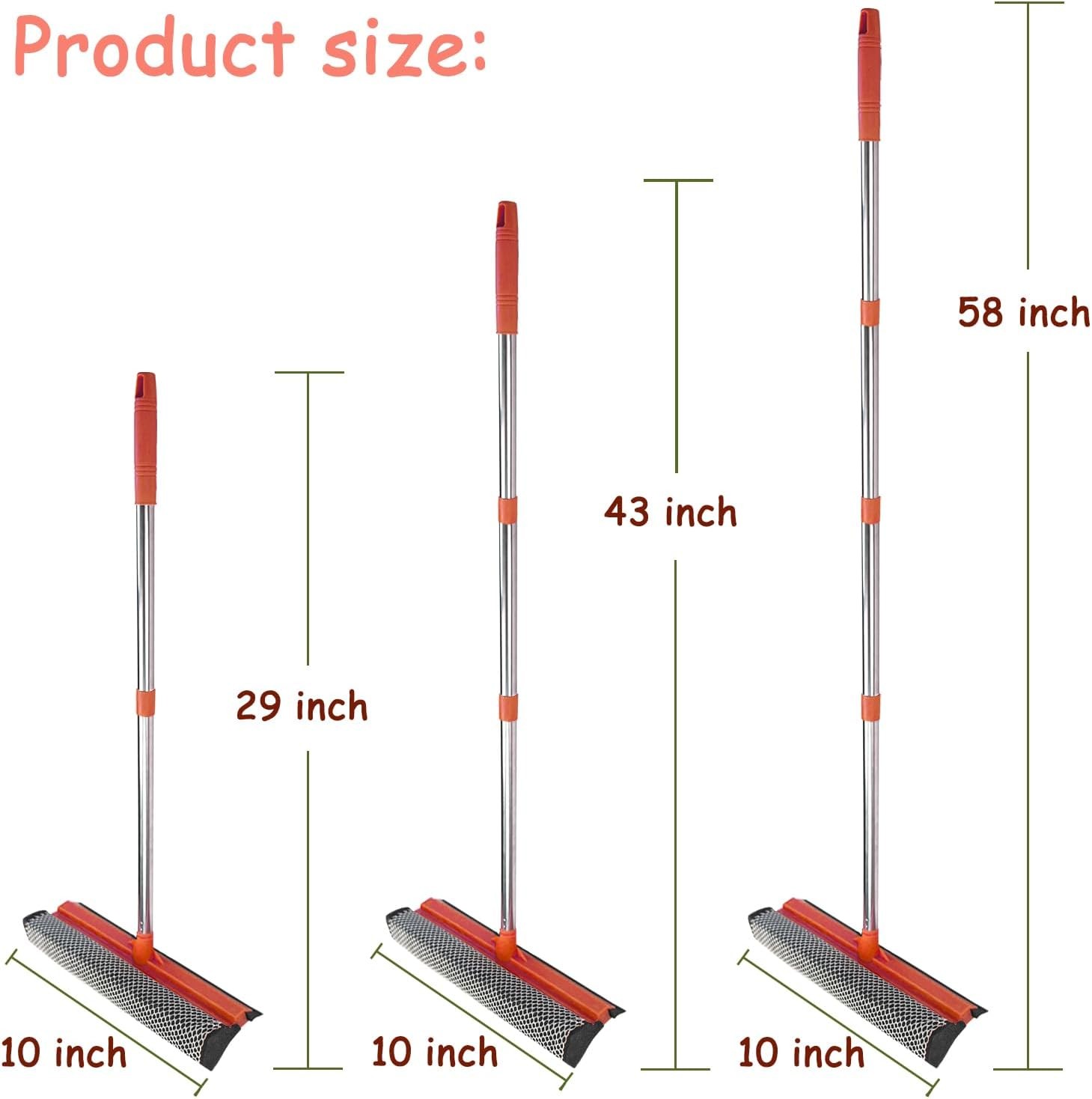 Window Squeegee for Window Cleaning, Squeegee Window Cleaner Tool 2 in 1 Car Win