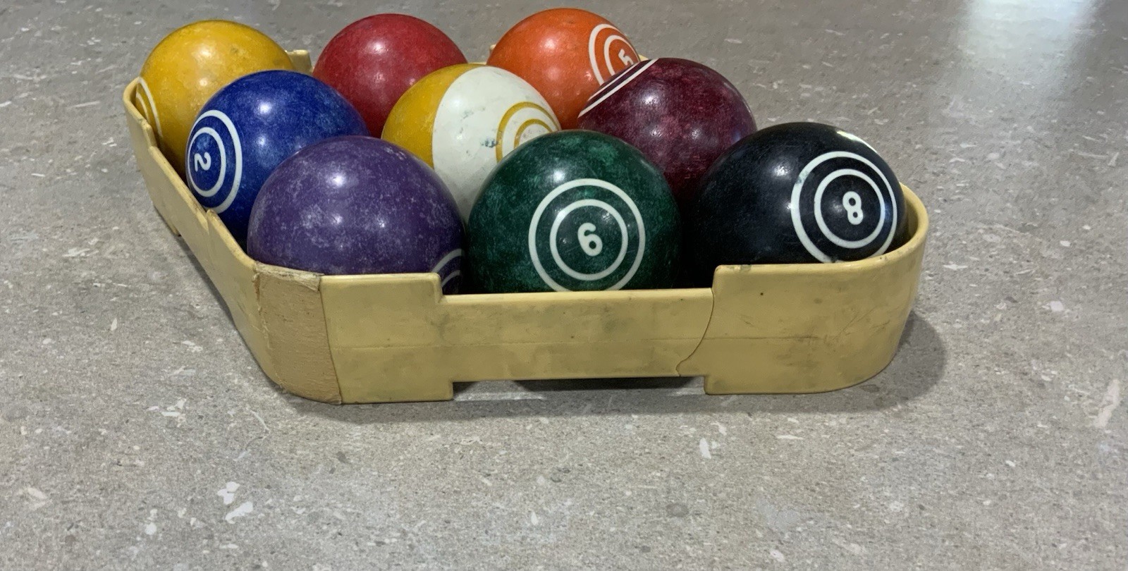 Vintage Double Circle 9 Ball Billard Balls