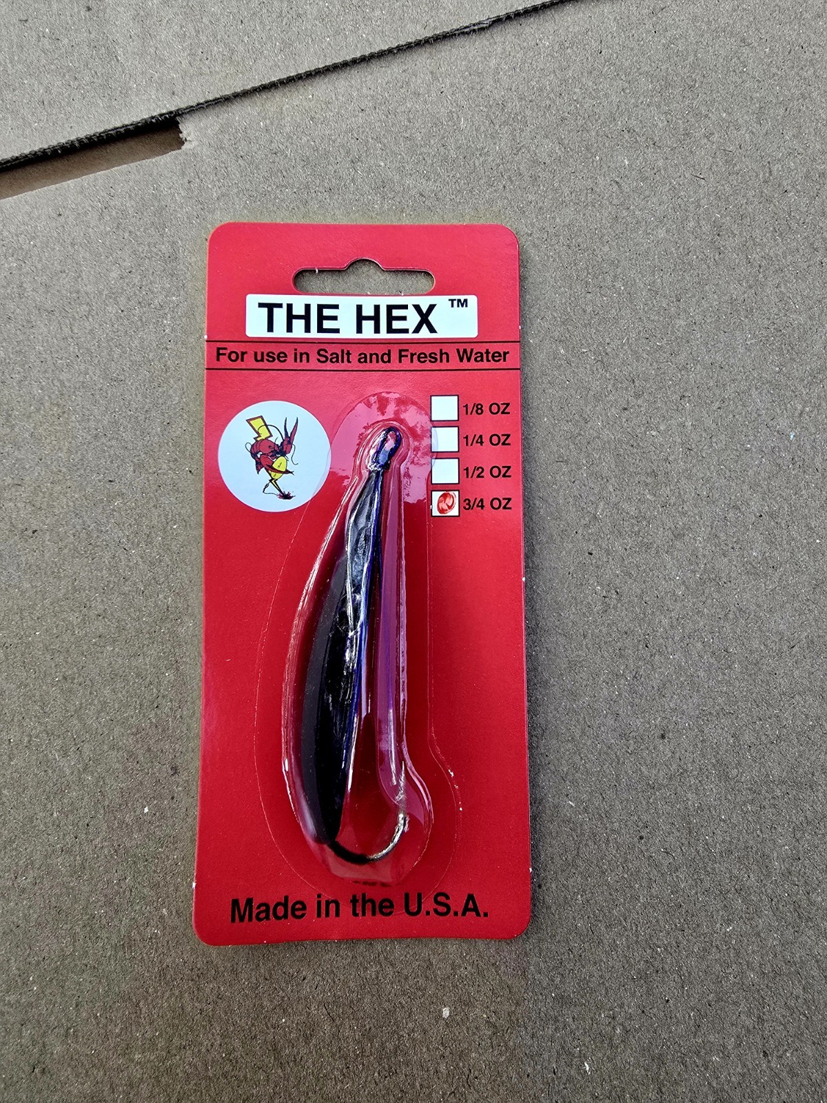 Precision Tackle 3/4oz Weedless Custom Purple Hex Spoon.  New!!