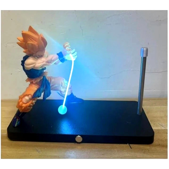 Super Saiyan Night Light, LED Wave Effect, Magnetic Display Stand - MWOT