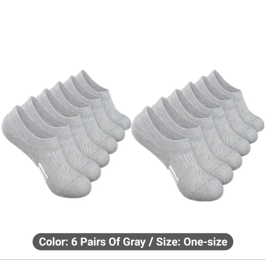 6 Pairs Of Women's Athletic No-Show Socks, All-Season Wear, Simple and Versatile