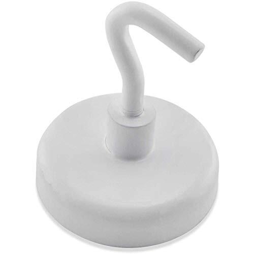 Master Magnetics Ceramic Magnetic Hook 14 Lbs. Pull White Enamel Paint MHHH14BX