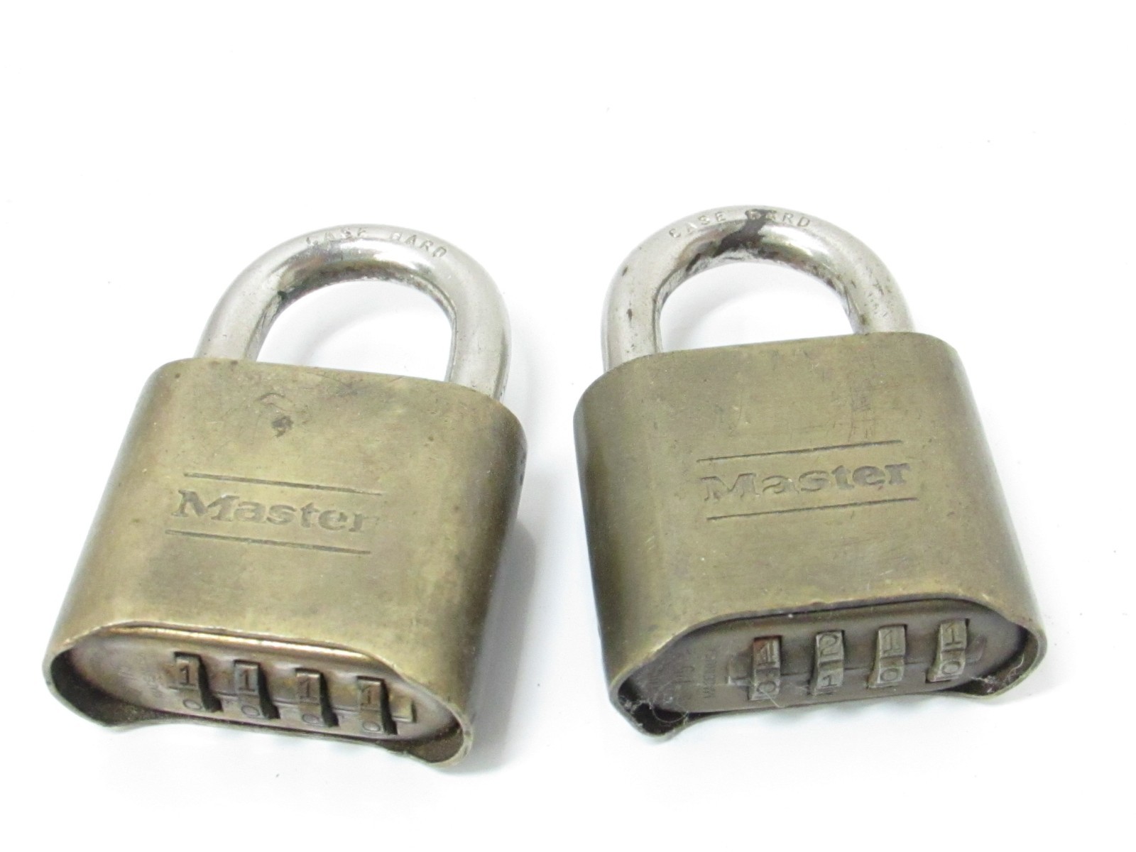 2 pcs Vintage Master Brass Combination Padlock 175 No Combination No Key Keyless