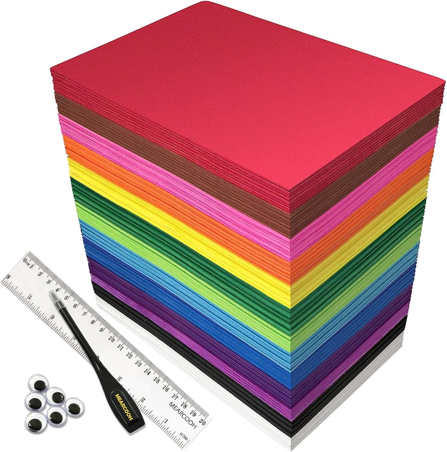 104 Pack Foam Sheets Craft 8.5 x 5.5 x 0.07 inch Eva Color Foam Paper Set for Cr