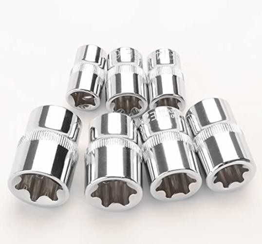 14 Pieces Female E-TORX Star Socket Set, E4 - E24 Torque Socket Set, 1/4"