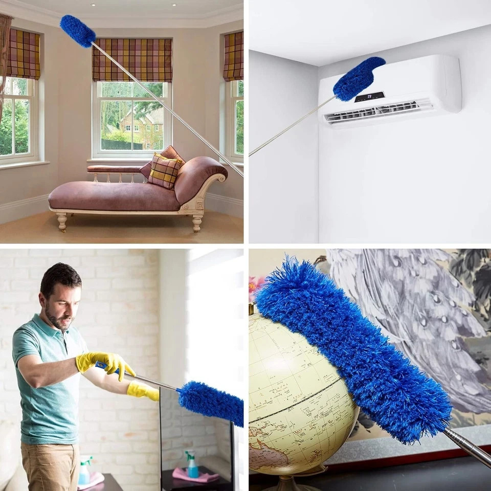 Microfiber Ceiling Fan Duster-Cobweb Cleaner Brush Kit Telescopic Extension Pole