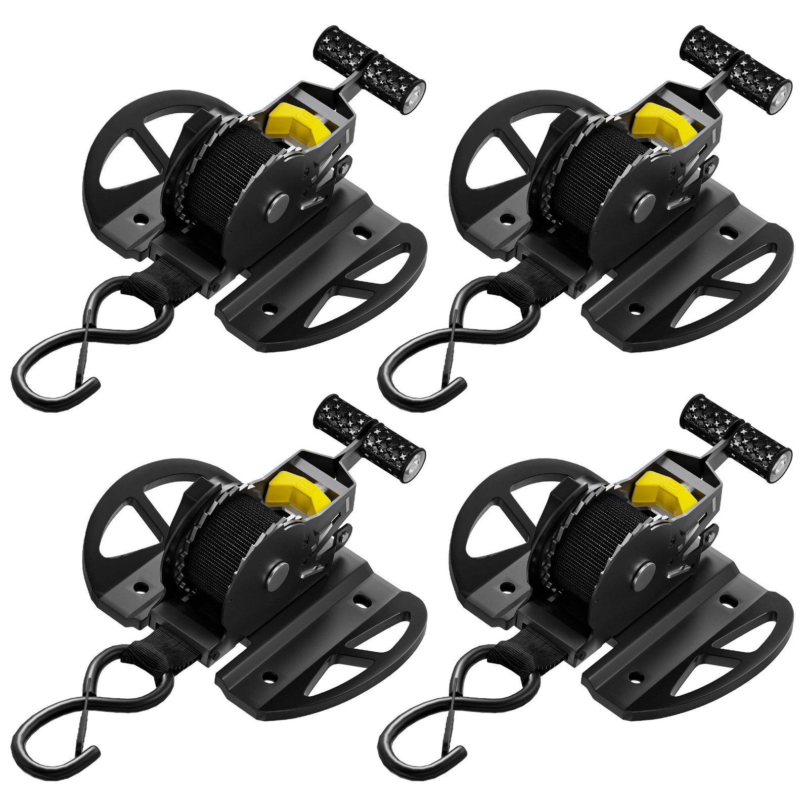 4PCS Retractable Ratchet Straps,Compatible with 2015-2025 Ford F150 Auto Retr...