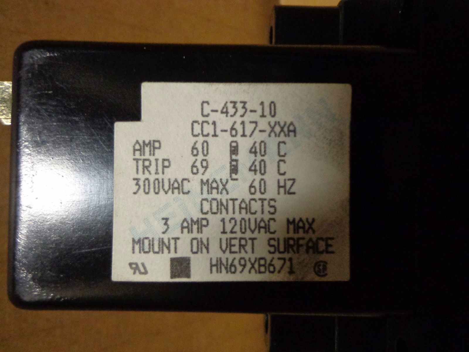 ~Discount HVAC~ CP-HN69XB671 - Carrier - Overload Relay Heinemann C-433-10