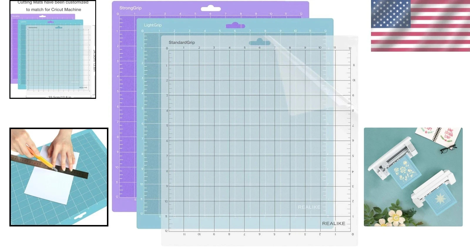 12x12 Cutting Mat Set for Silhouette Cameo 1 2 3 4 5 StandardGrip LightGrip S...