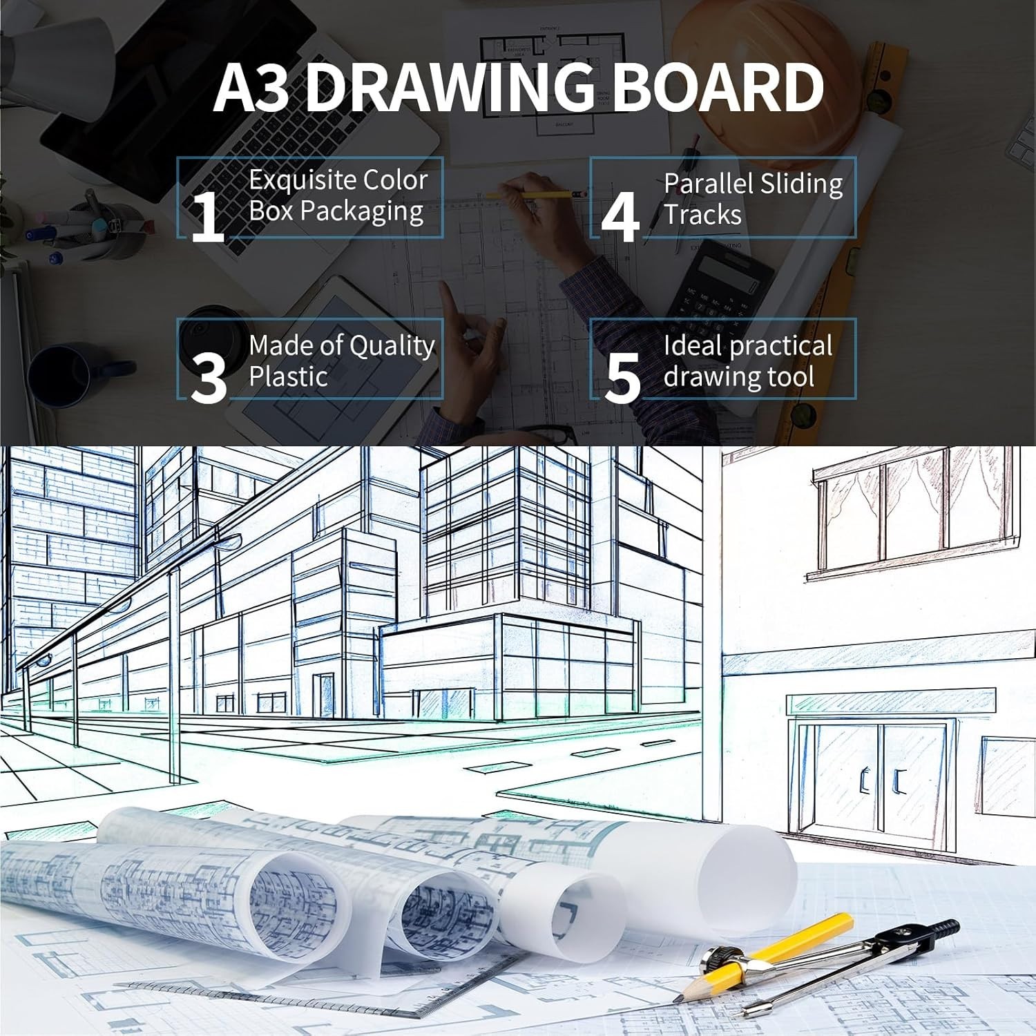 A4 Portable Drafting Table with Adjustable Angle - Multi-Function & Precision