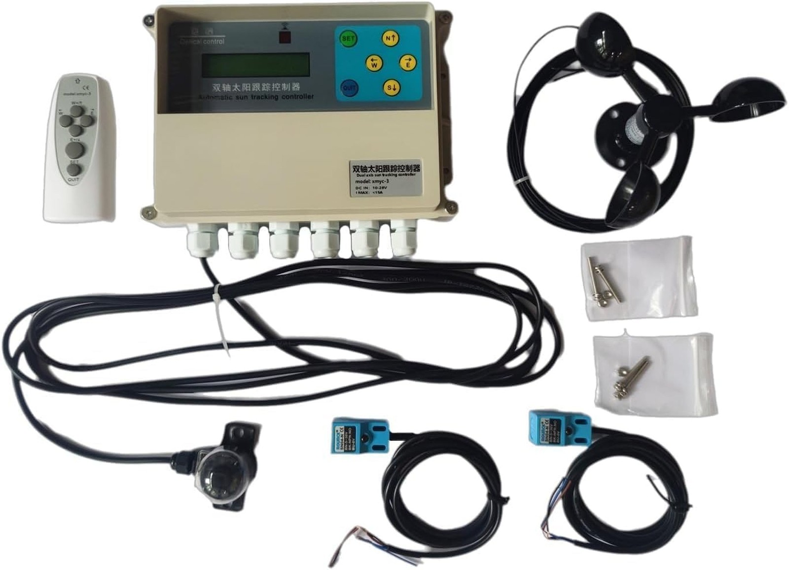 Dual-Axis Solar Tracker Controller Kit – Auto Sun Tracking with LCD, Wind