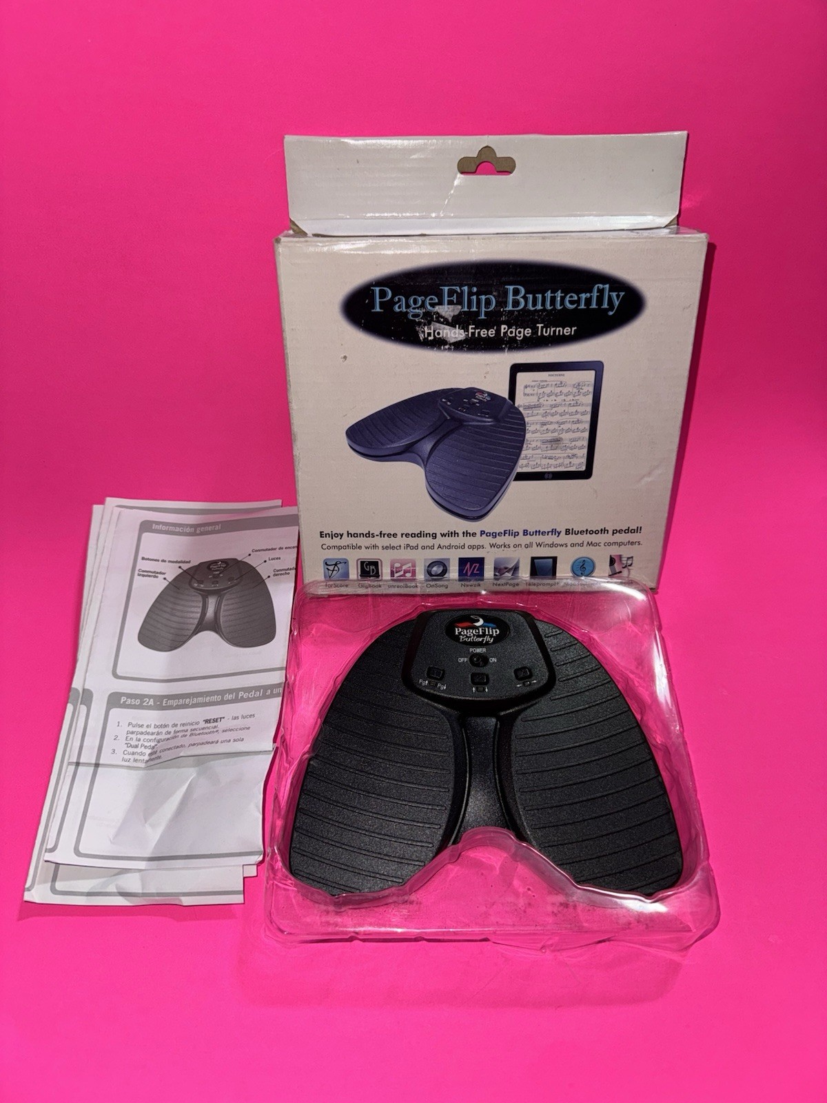 PageFlip Butterfly Bluetooth Page-turning Pedal NEW