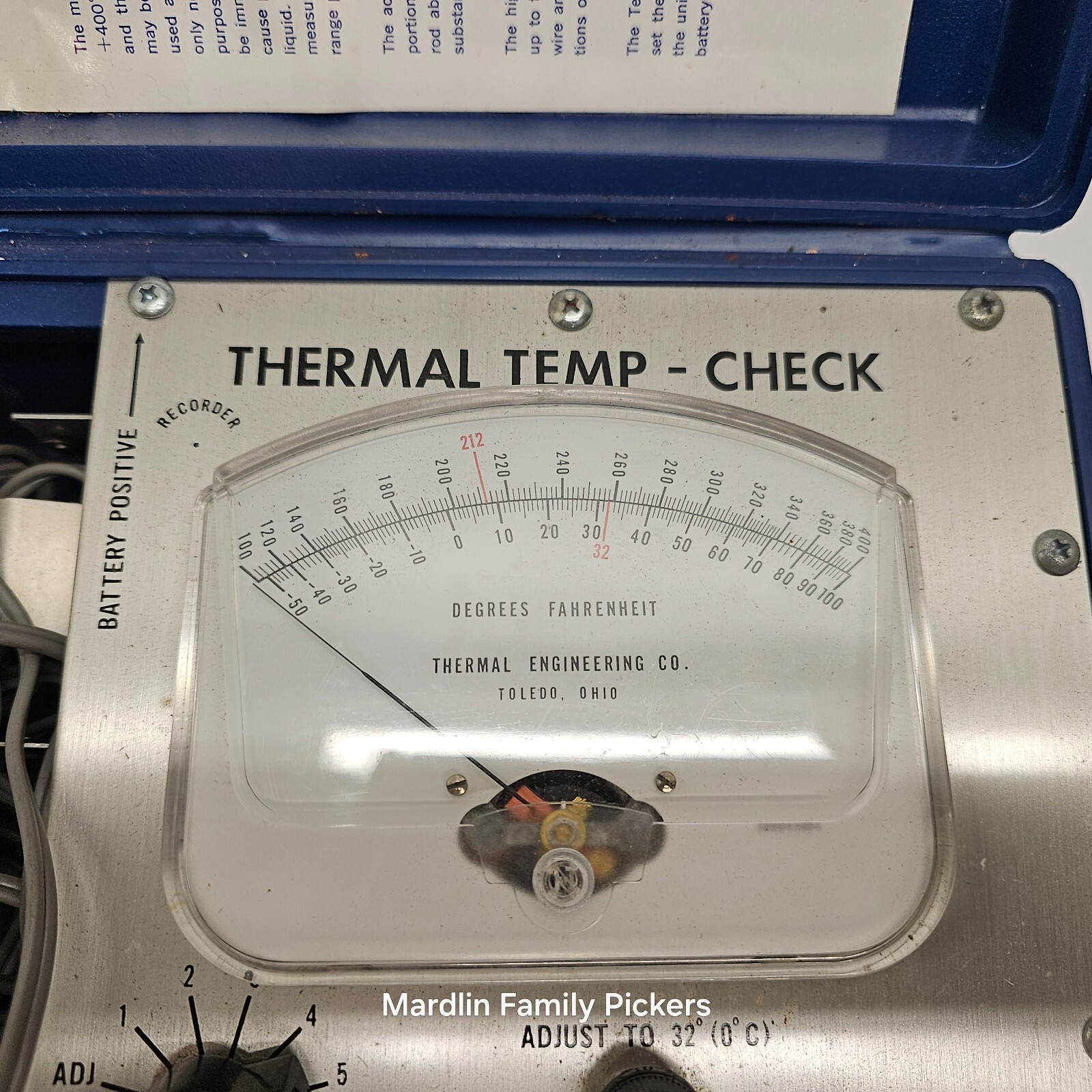 Thermal Engineering Co Temp-Check 4000C Analog Meter Pyrometer Vintage w/ Case