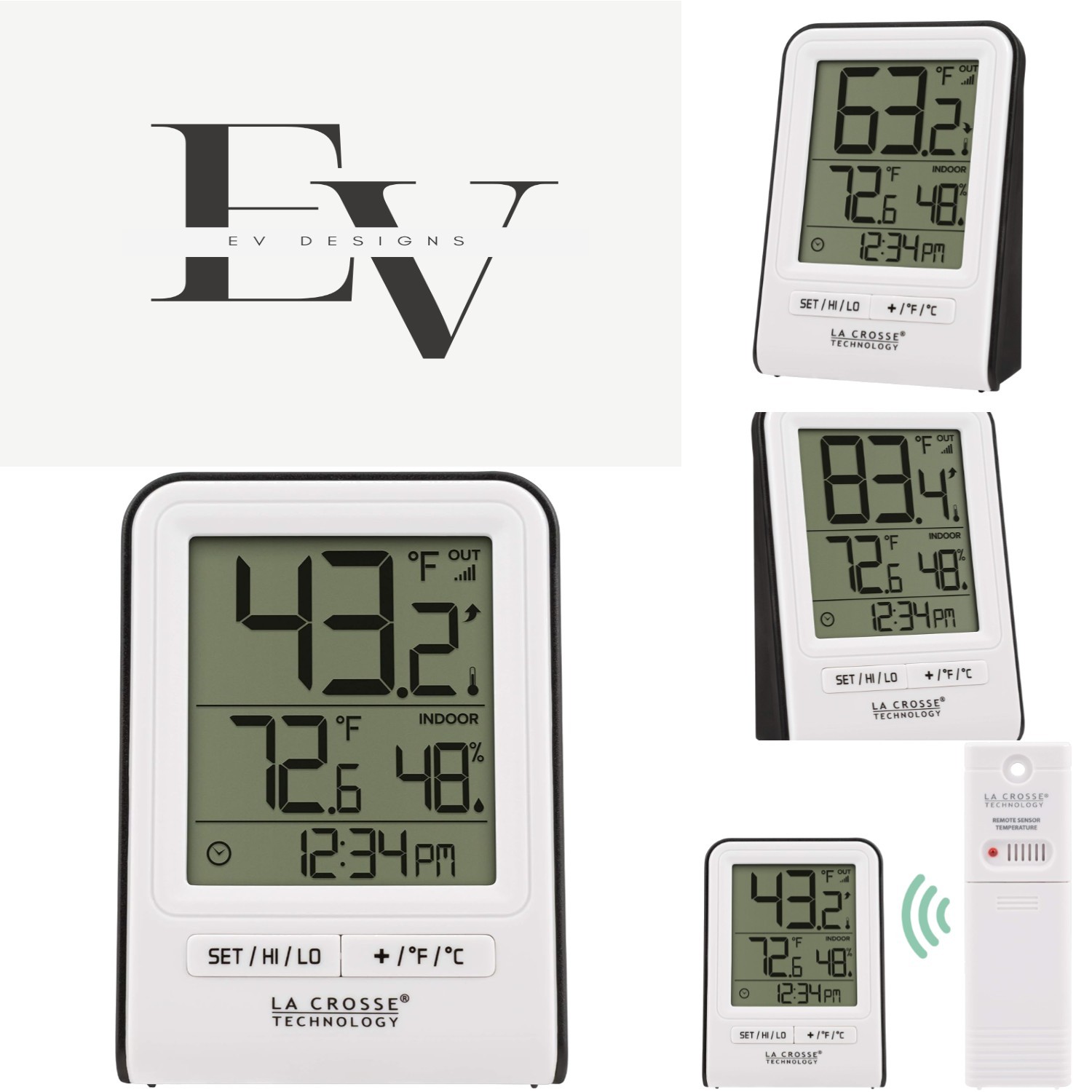 Digital Wireless Thermometer & Humidity Monitor - 330ft Range, HI/LO Records