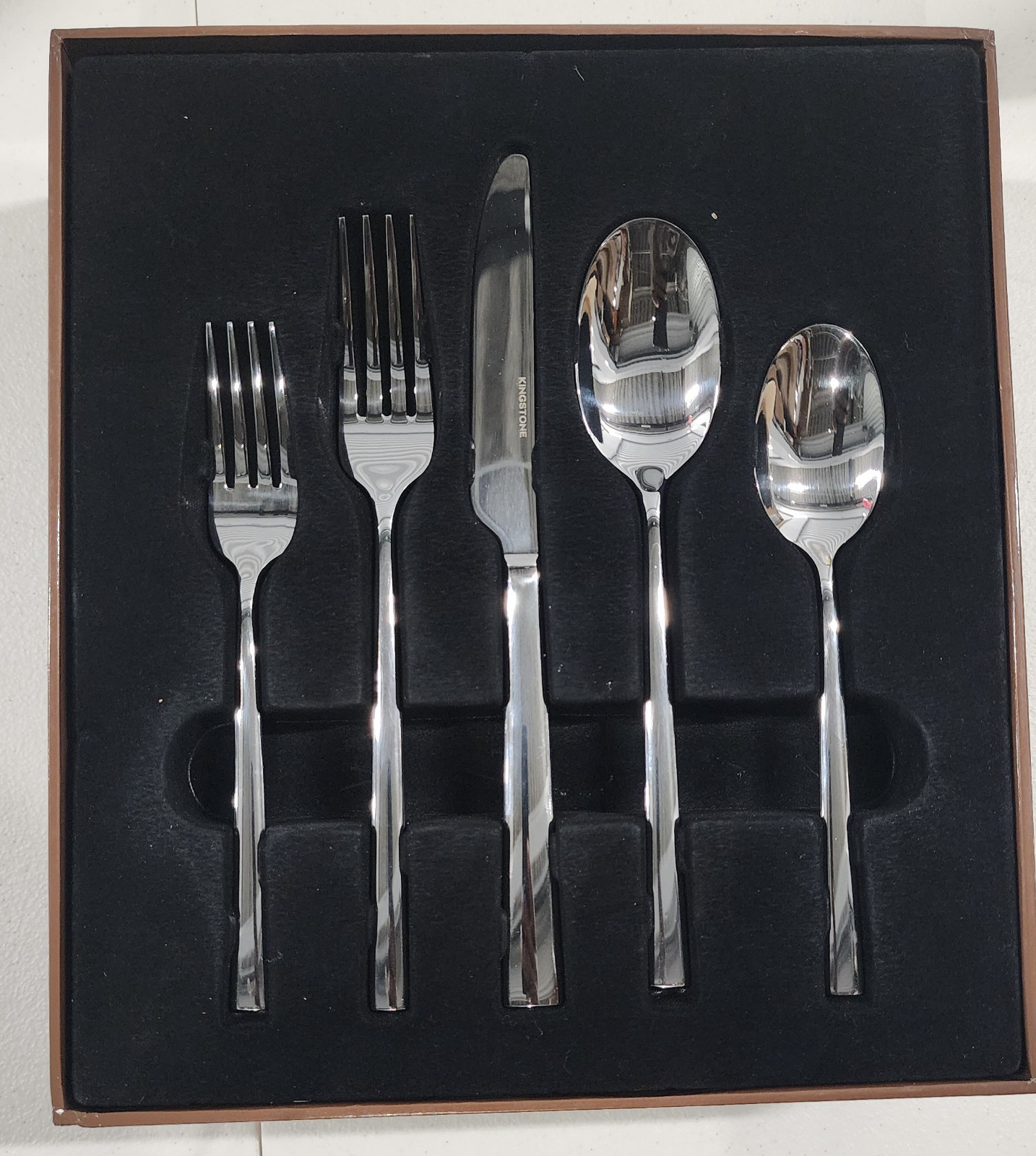 KINGSTONE Silverware Set with Serving Utensils, 65-Piece Forged Flatware Set