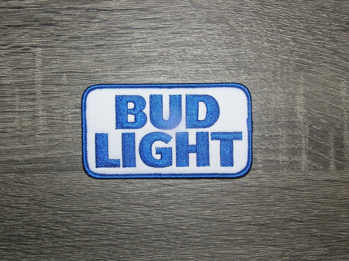 Bud Light Retro Vintage Style Beer Embroidered Iron On Patch  3.75" x 2"
