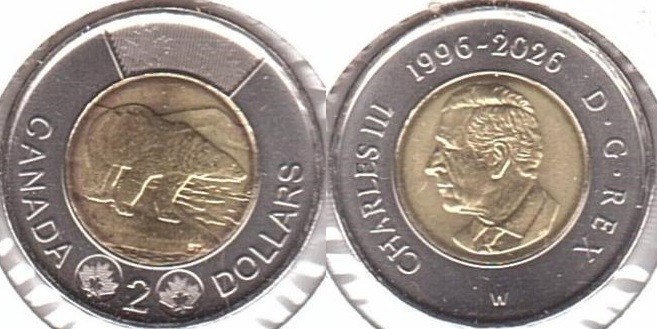 Canada - 2 Dollar 2026 UNC 30th Anniversary - "Tuni", Canadian two-dollar coin