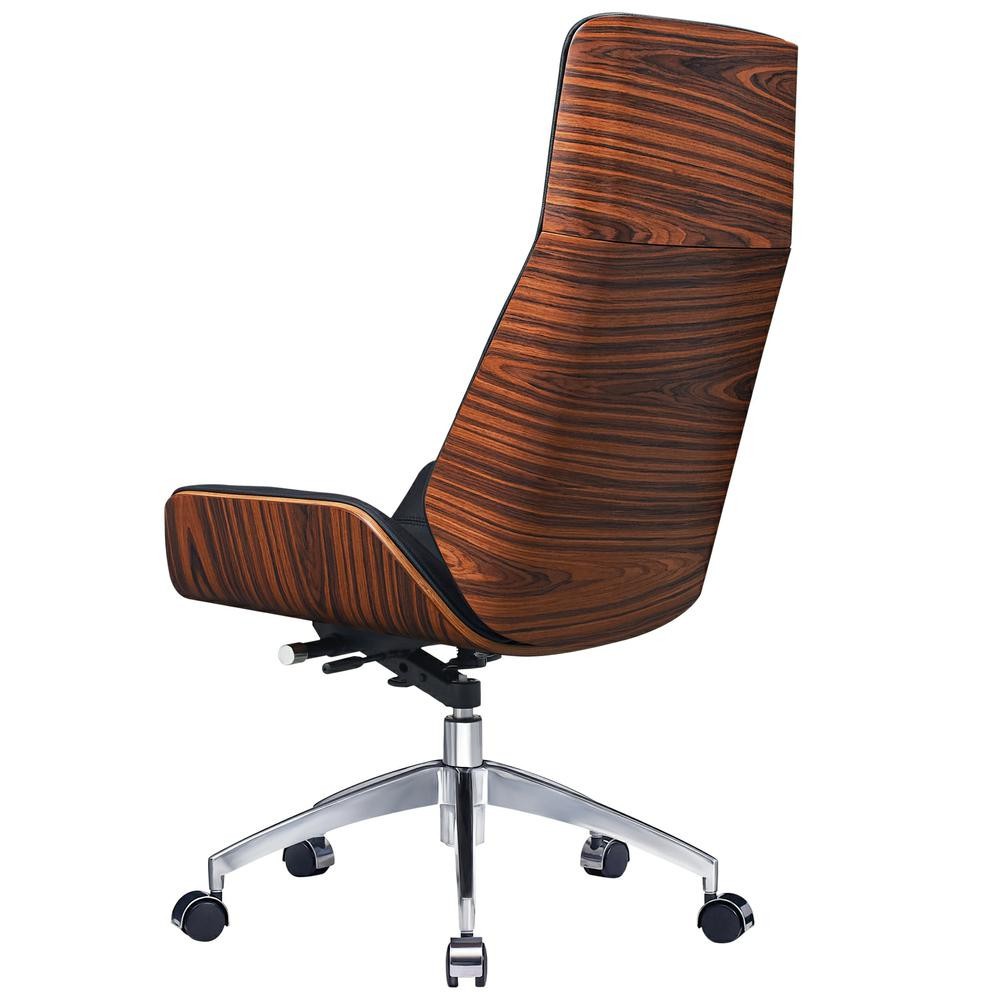 Palisander Real Leather Office Chair Executive Office Task Computer Chair Black