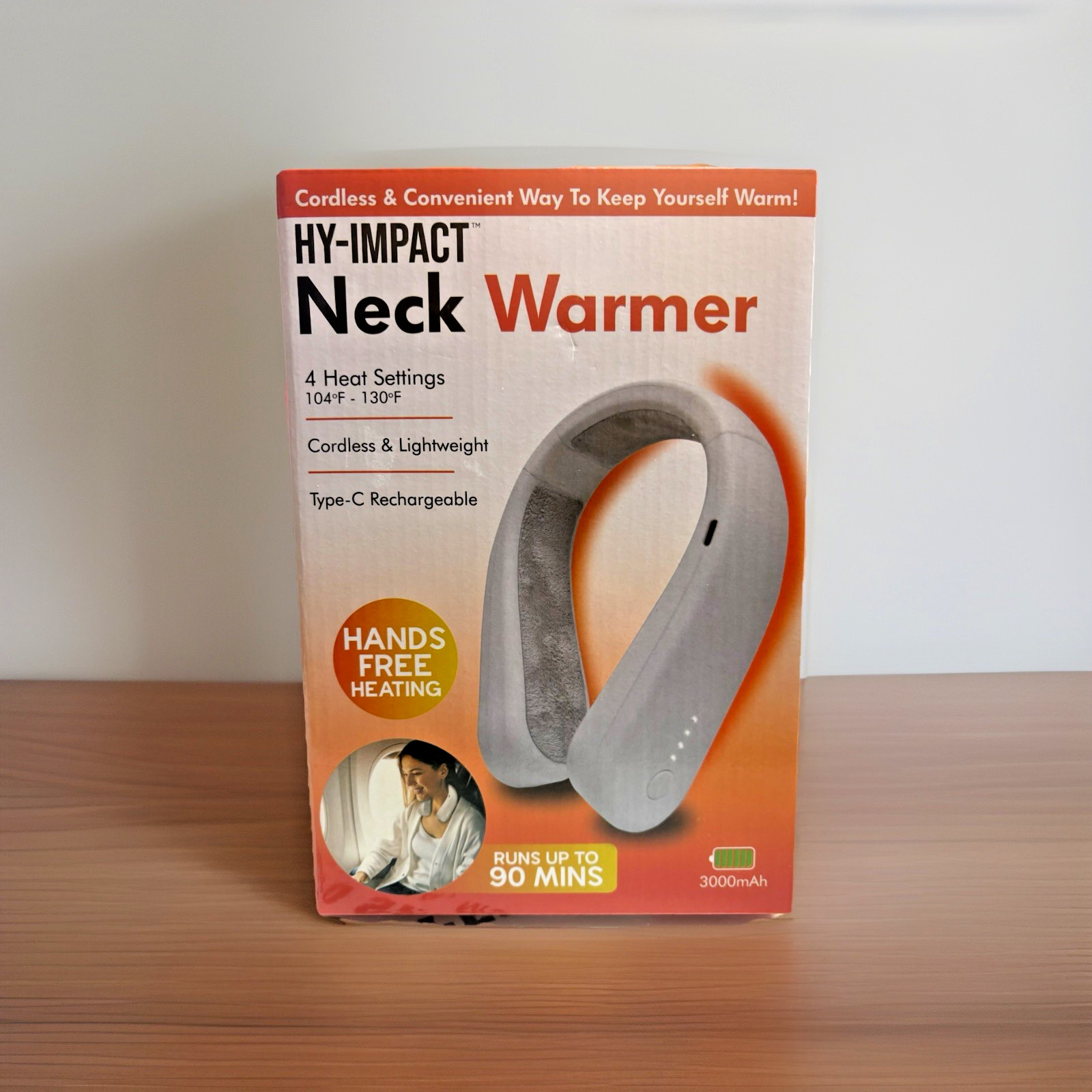 Portable Neck Warmer Rechargeable Soft Cordless Heater 4 Settings Hands Free NEW
