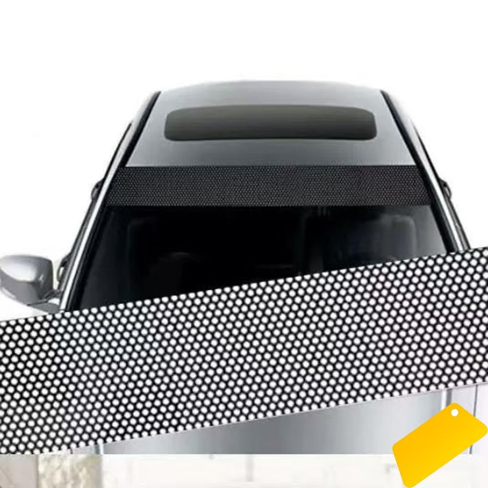 YehVeh 2 Pack Car Windshield Sunshade Vinyl 7.87 x 59.06 inches, Black