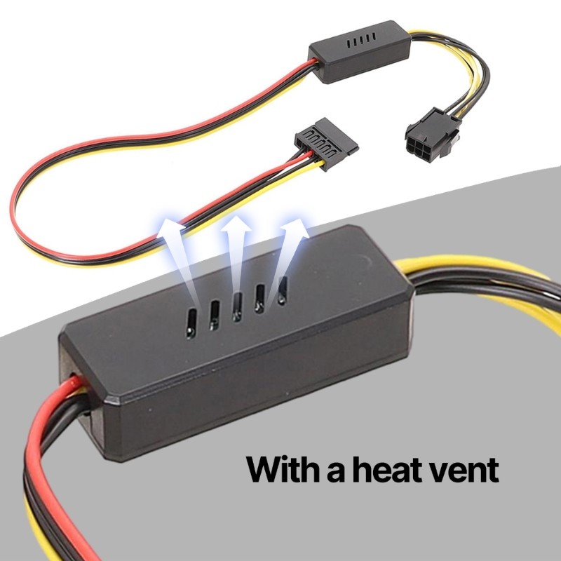 Durable 6PIN to Hard Disk Power Adapter Cable 12V To Voltage Reduction