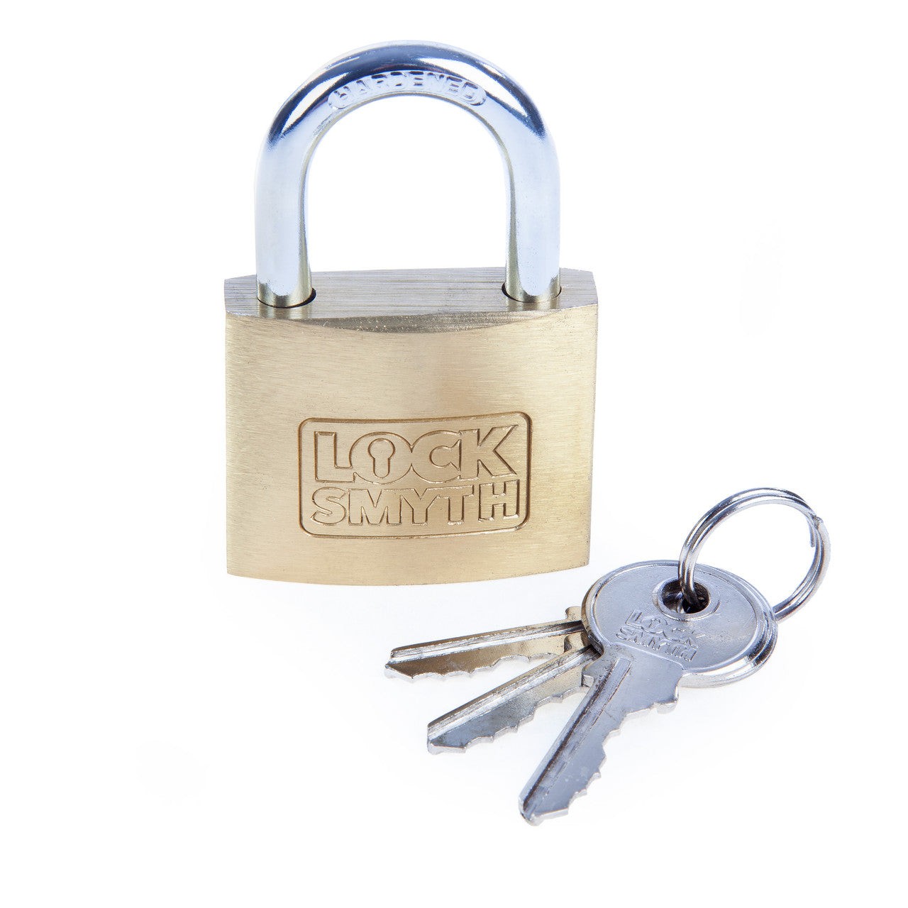 Locksmyth Brass Padlock 40mm Hardened Steel Shackle 3 Keys L2200011