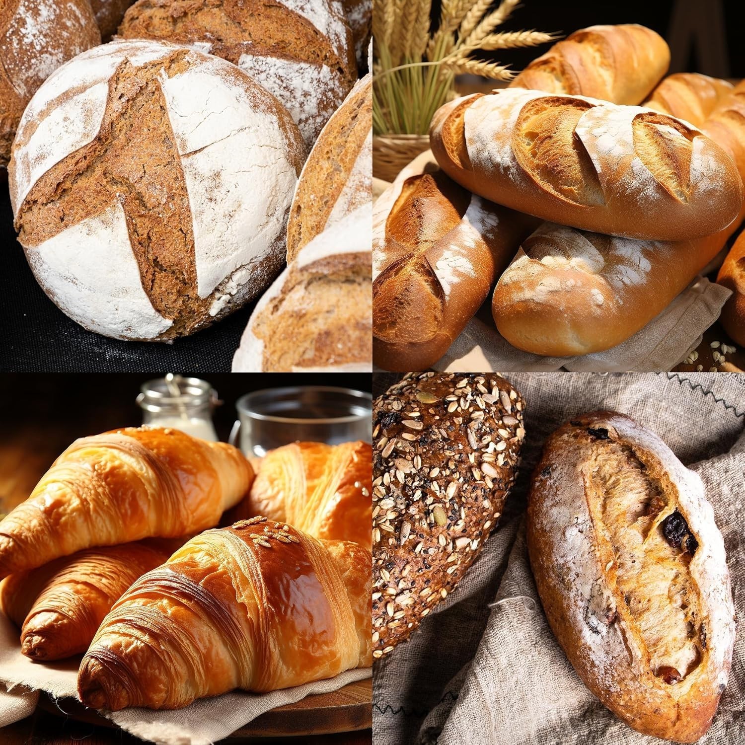 Bread Proofing Basket Set 2 Pack Rattan Sourdough Baskets for Baking