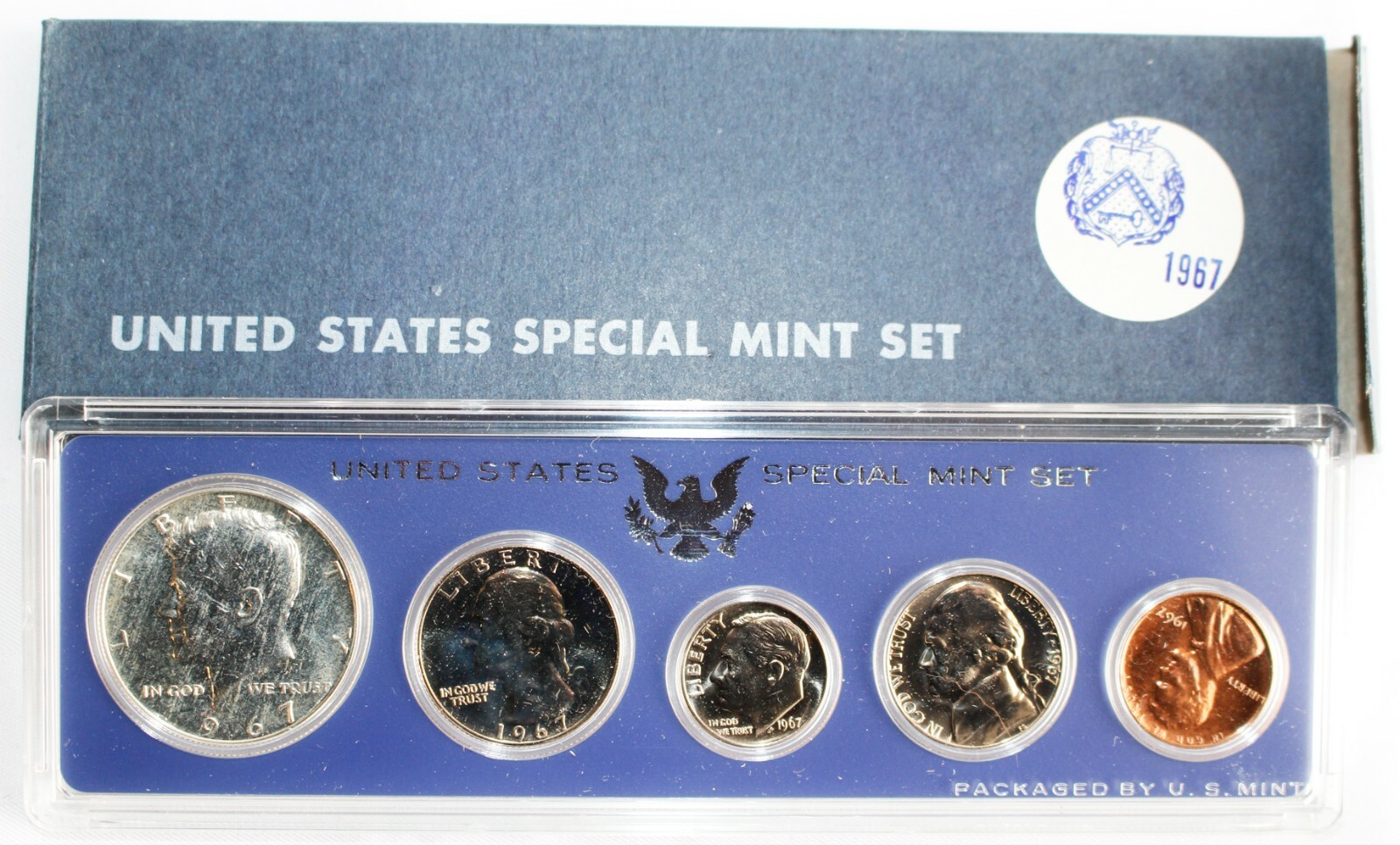 1967 United States Special Mint Set 1c-50c In Hard Case w/Original Sleeve Nice