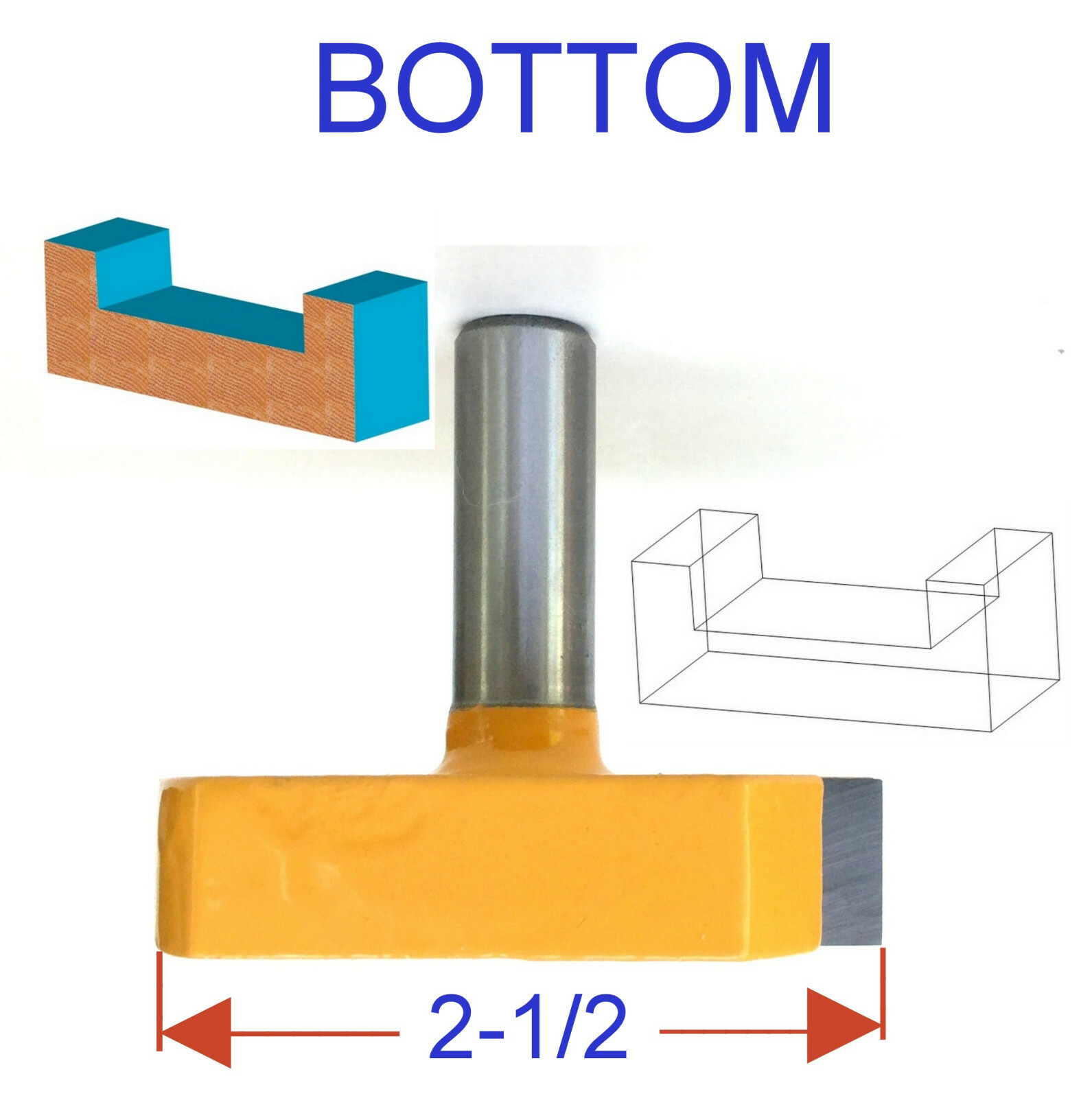 1 pc 1/2" Shank 2-1/2" Diameter Bottom Cleaning Router Bit re