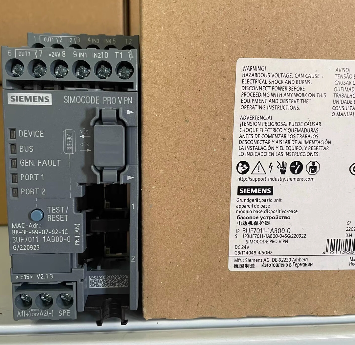 SIEMENS Motor Protection Control Module 3UF7011-1AB00-0