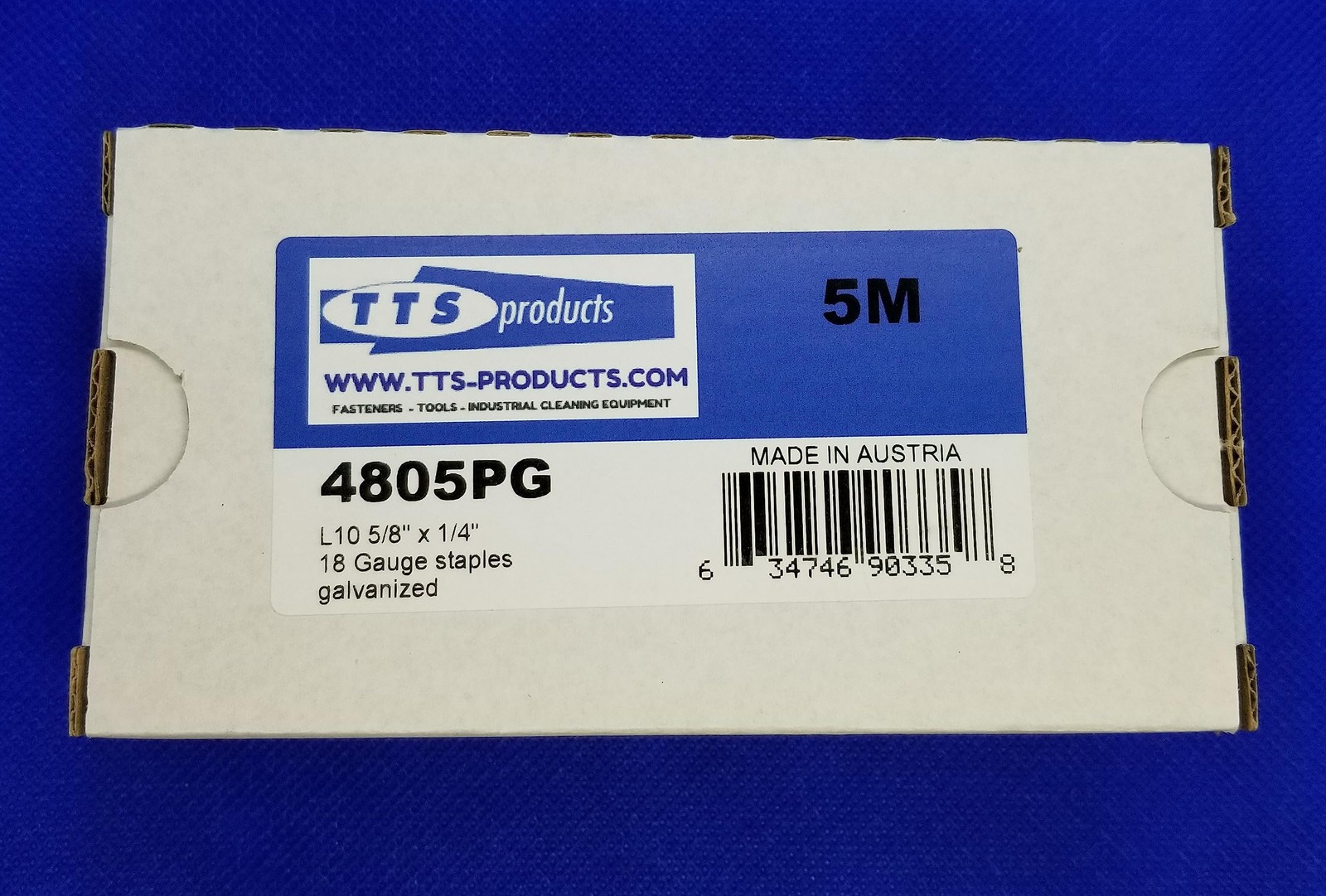 TTSL10 18 Gauge 1/4" Crown, 5/8" Leg. 5000 Pcs/Box Galvanized