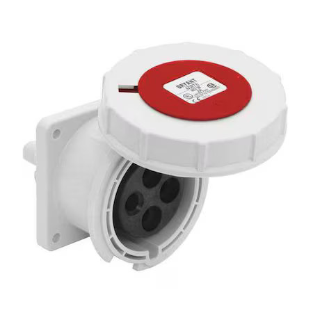 Bryant Bry420r7w Watertight Pin & Sleeve Receptacle, 20 A, 480V Ac, Three