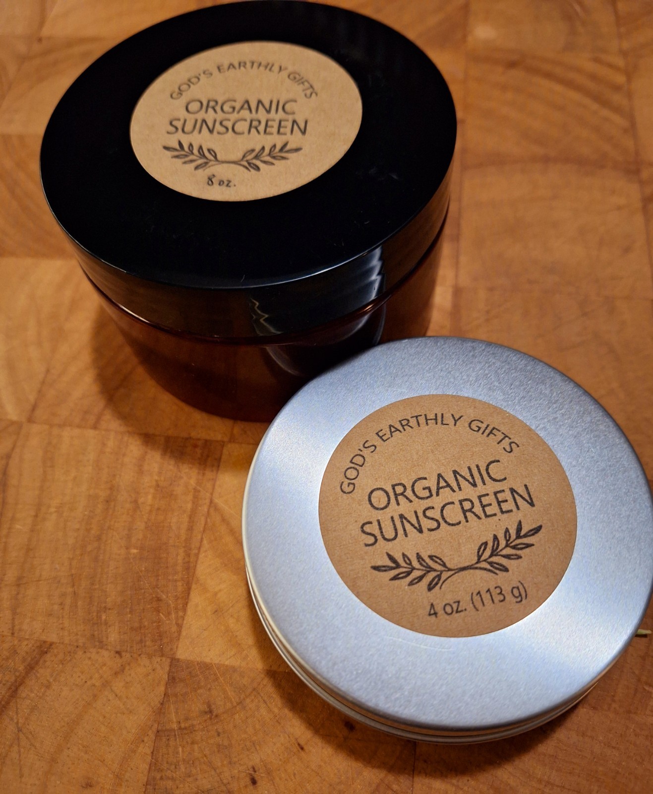 Organic Handcrafted Tallow Sunscreen - Regular Size
