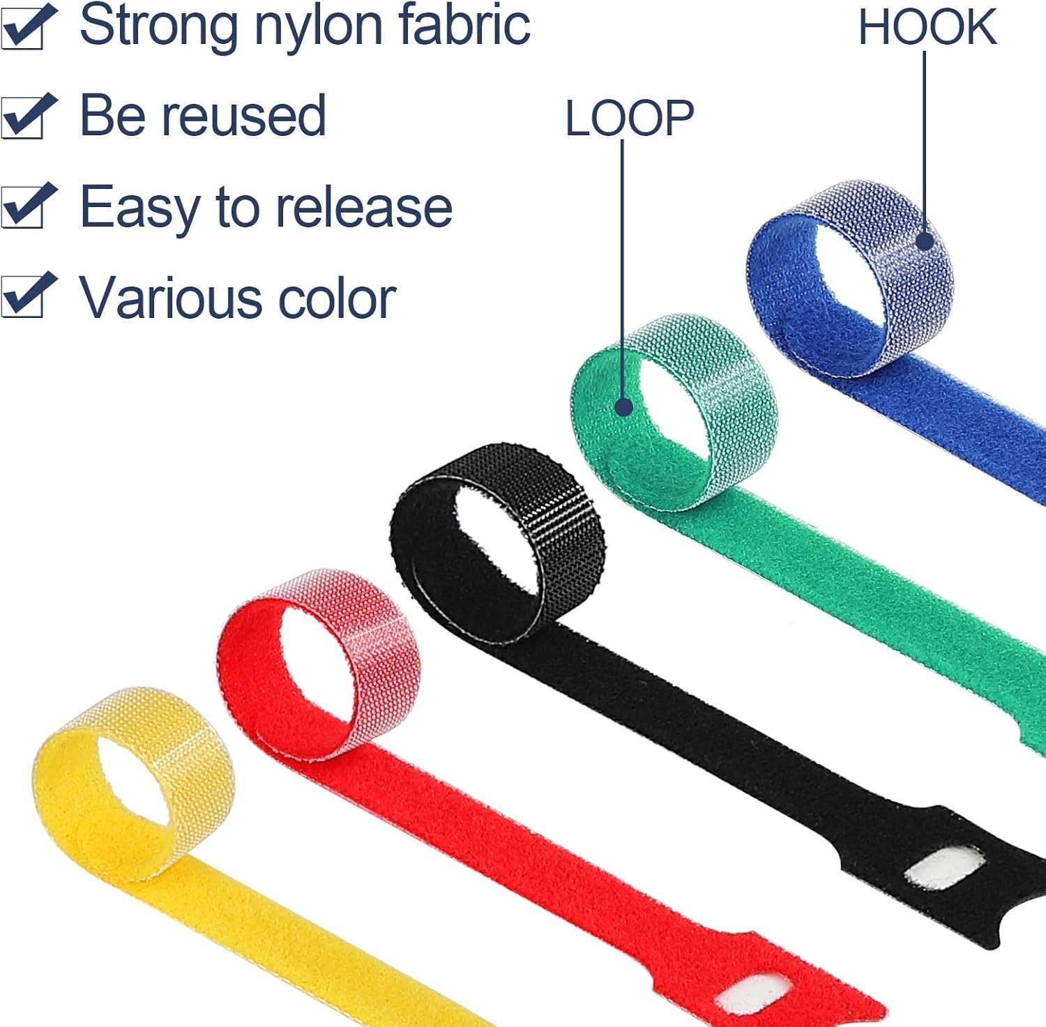 120PCS 6 Inch Cable Ties Reusable Multi-Purpose Wire Ties Cord Organizer Adju...