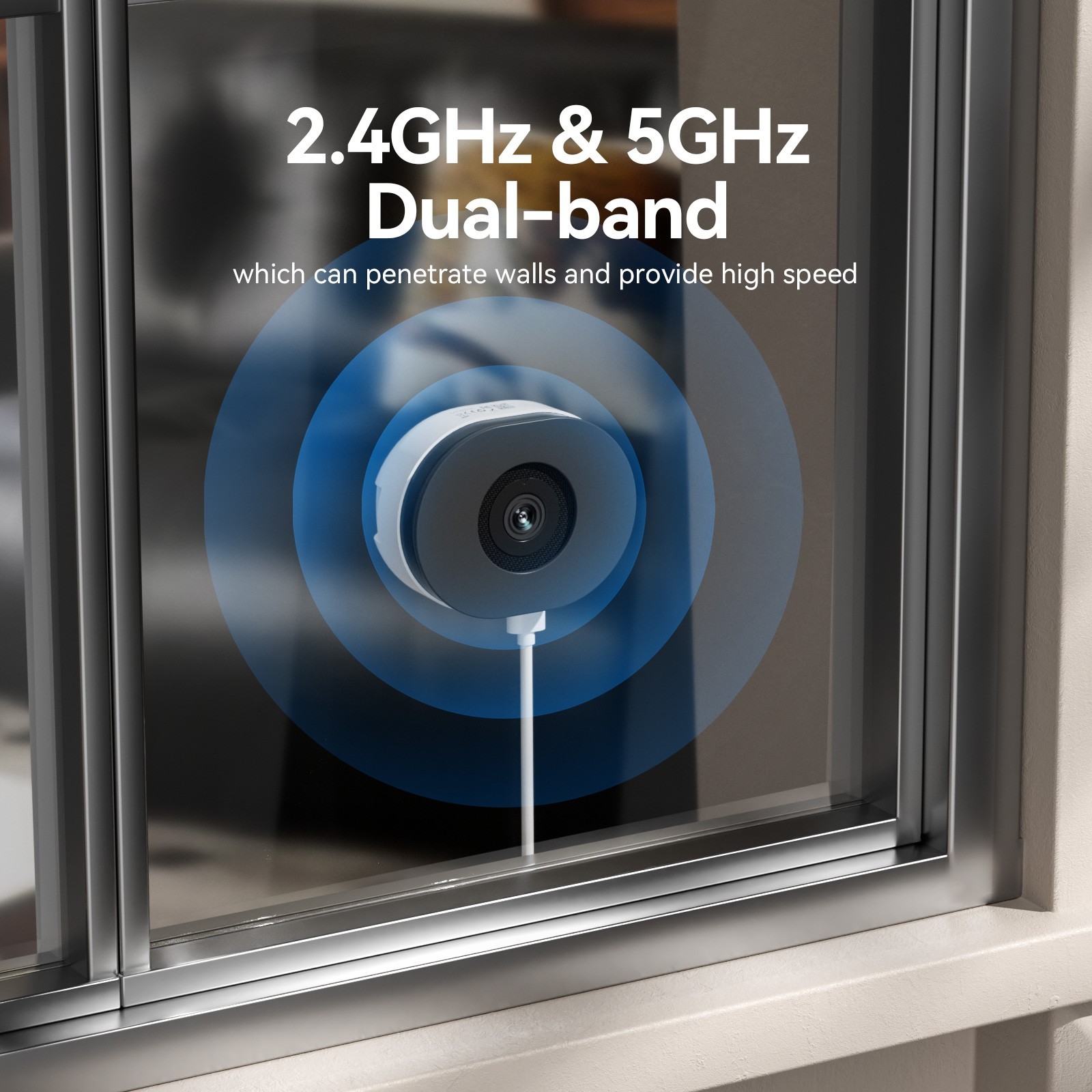 4MP 2.5K Wireless Window Camera Security Camera Color Night Vision 5G&2.4G WIFI