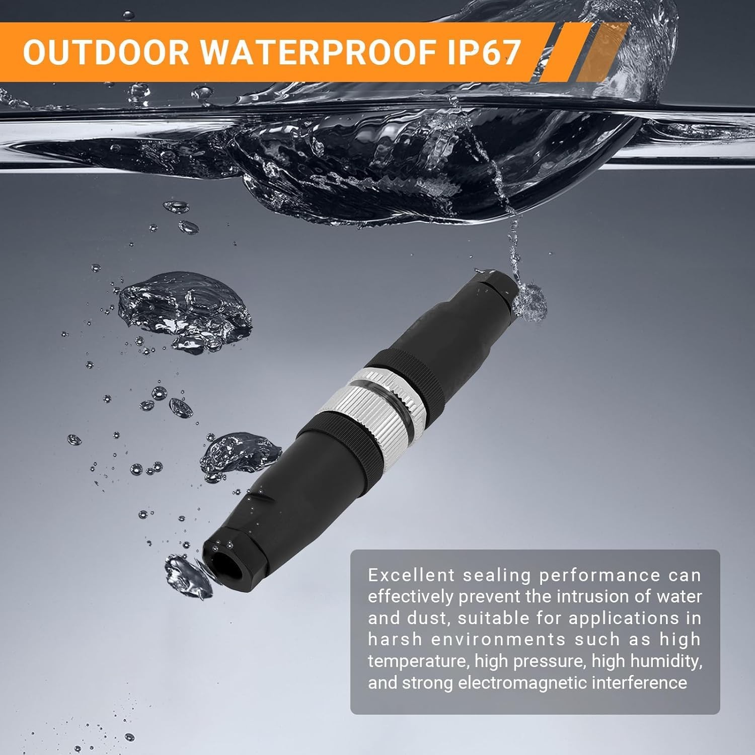 M12 Cable Connector Circular Waterproof Aviation Plug Field Installable Screw