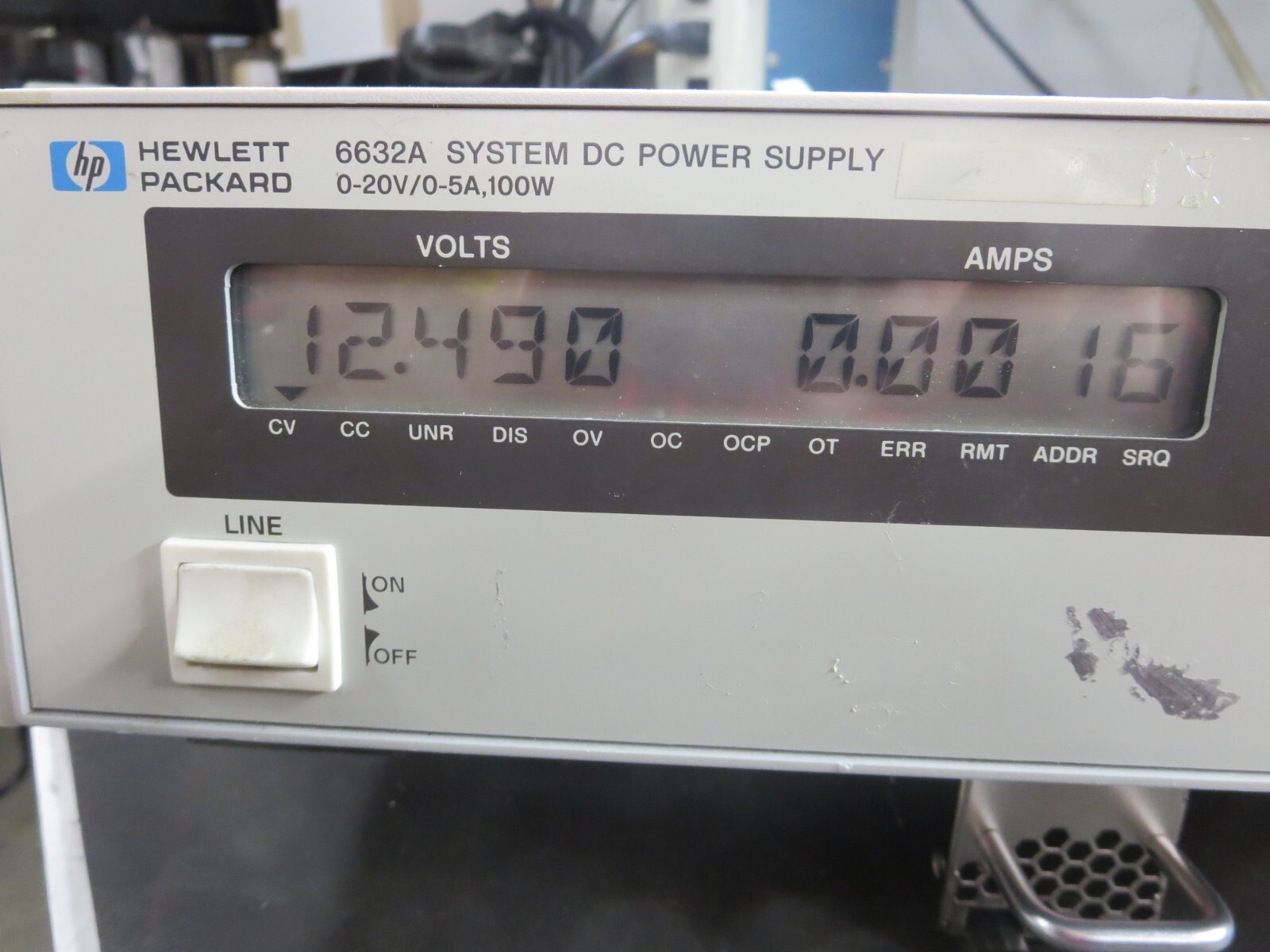 H-P, 6632A, System DC Power Supply 0-20 VDC 0-5 A 120 VAC 50/60 HZ