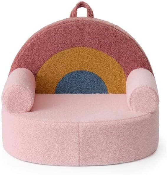 Toddler Chair Comfy, Foam Kids Chair with Soft Teddy Plush，Toddler Reading