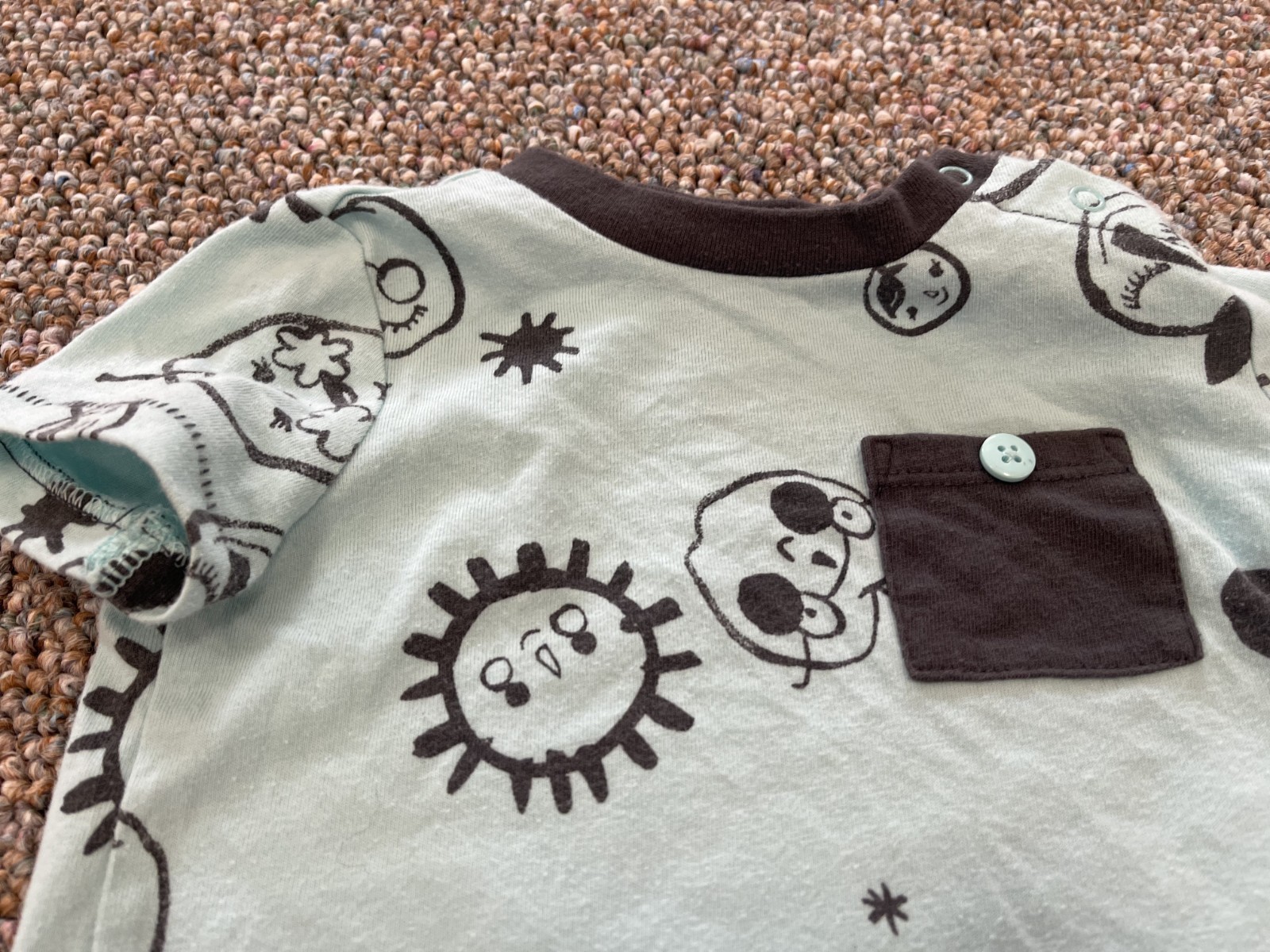 Cat & Jack Boys Blue & Black Sun Themed T-Shirt 3-6M