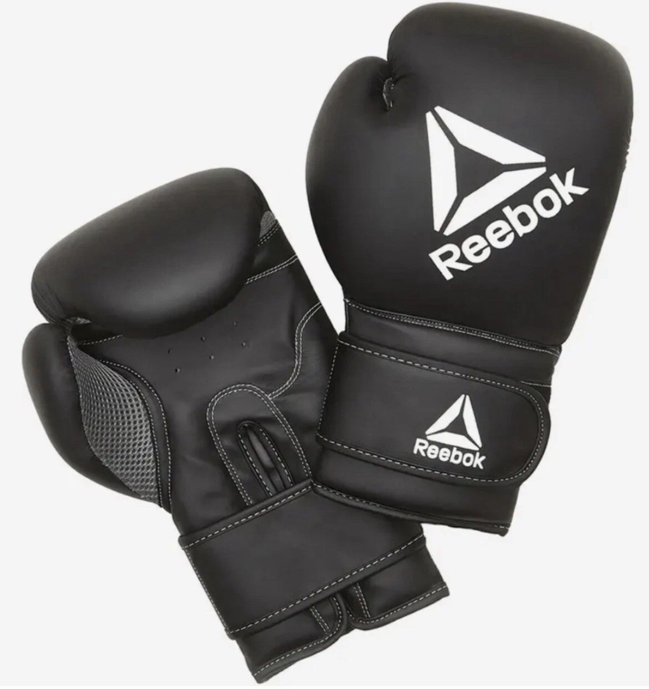 Reebok Black Padded Adult Boxing 12 oz Gloves Punch Sparring MMA Training OSFA