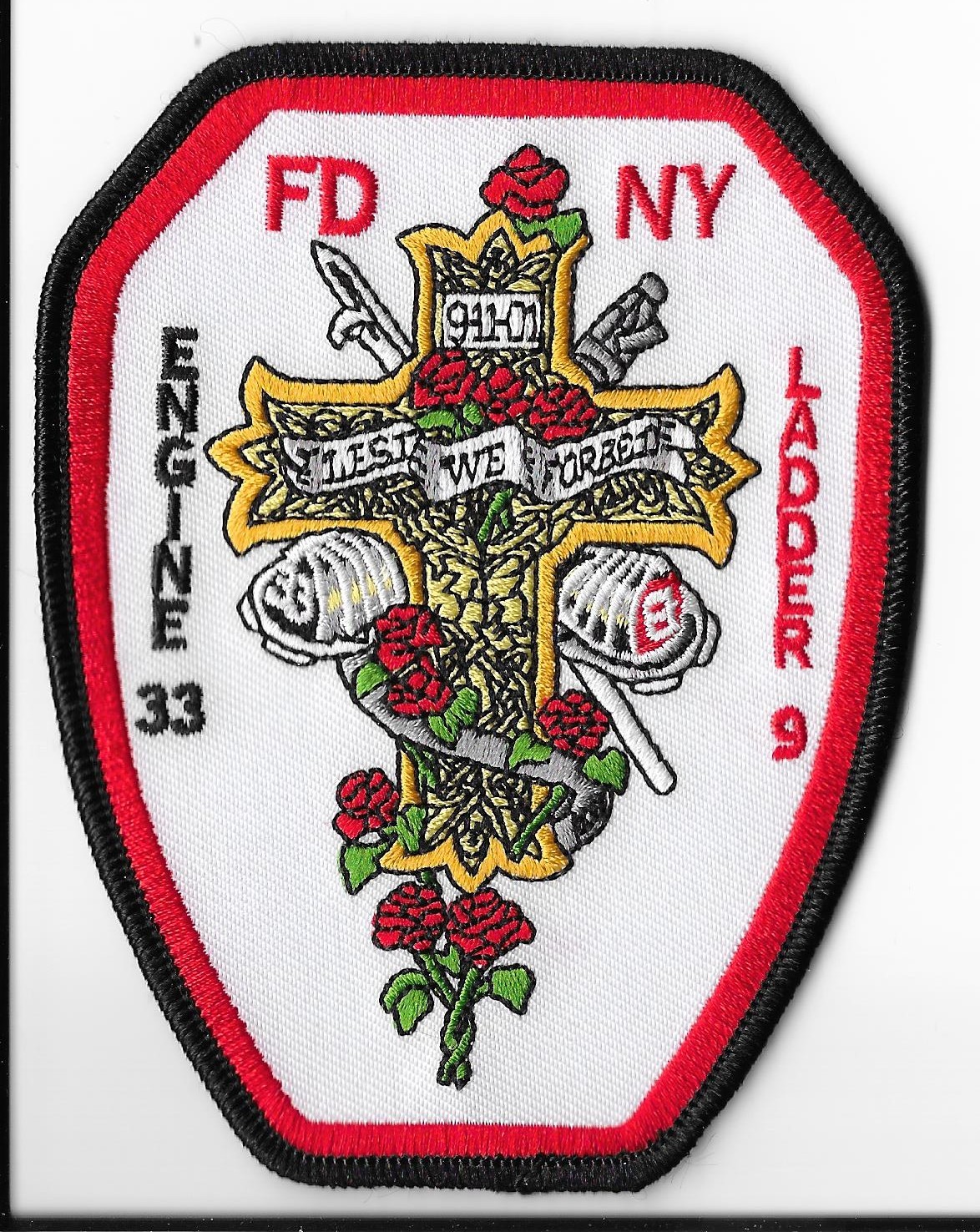 New York Fire Department (FDNY) Engine 33 Ladder 9 Shoulder Patch V2