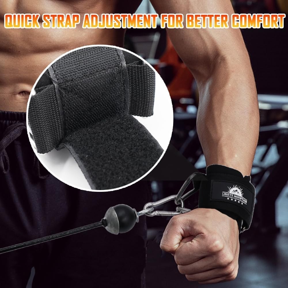 Adjustable Wrist Cuffs with Welded Triangle Ring – Perfect for Shoulder Workouts
