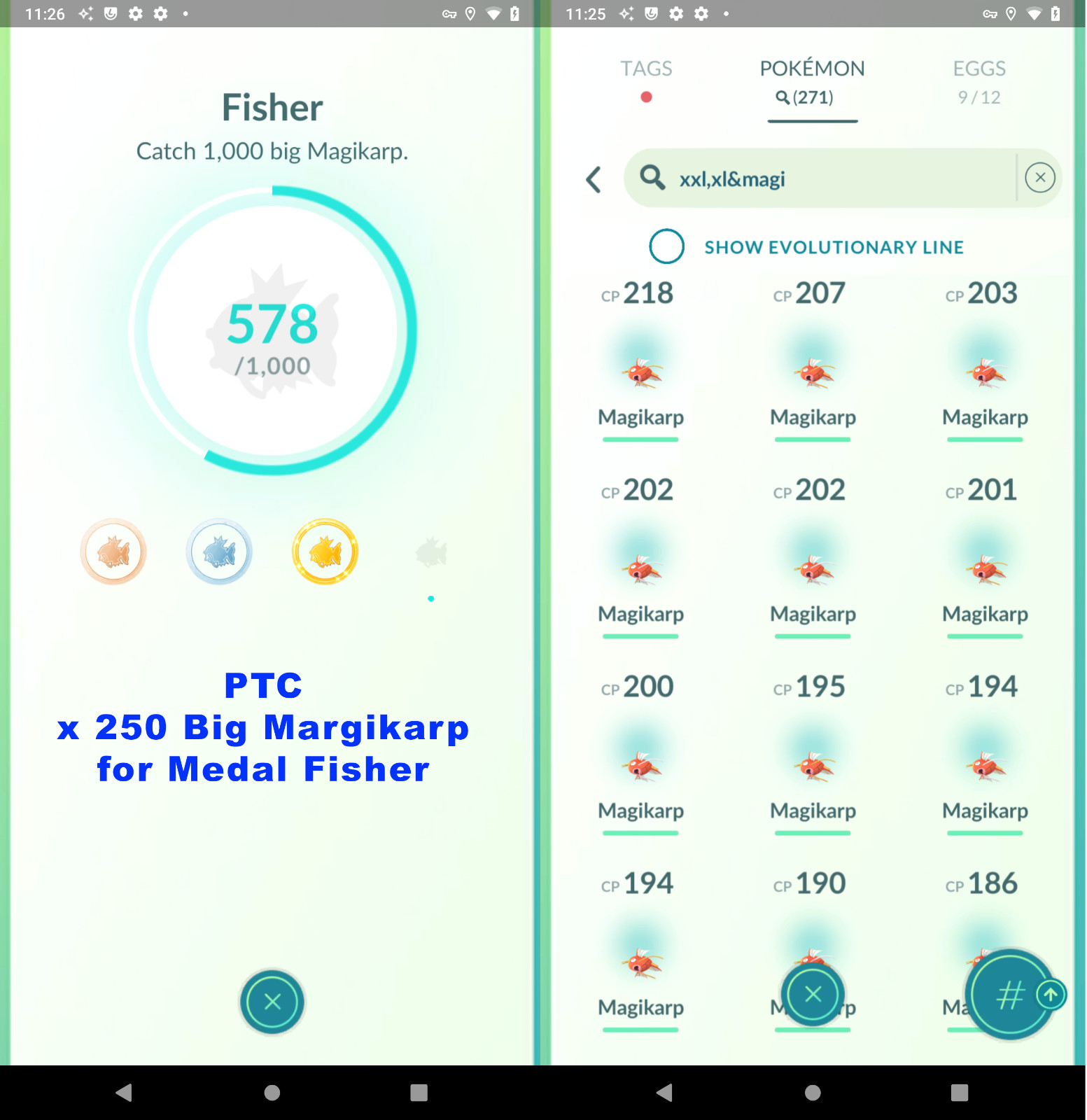 Pokemon Go - Plantium Medal - Big Magikarp (×250) For Medal Fisher - Mini P T C