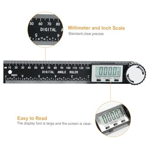 Digital Angle Finder Protractor, 7inch 200mm Angle Gauge Professional Measuring