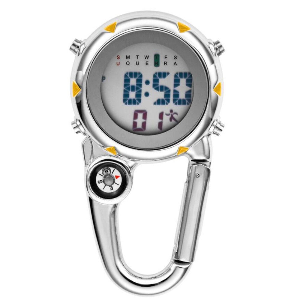 Backpack Clip On Band Carabiner Digital Sports Fob Watch Luminous For Hikers dd