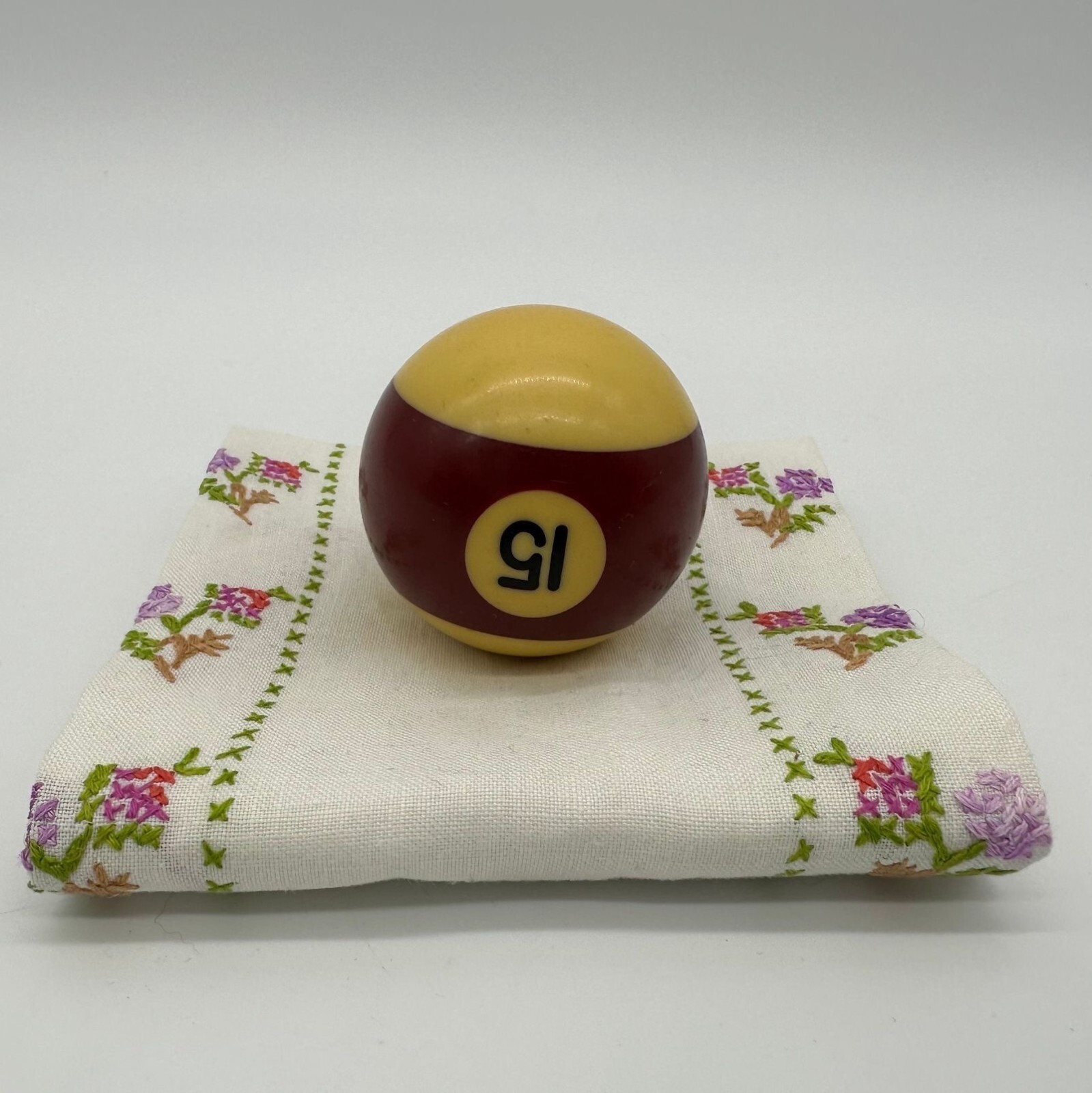 Vintage Billiard Ball Pool 15 Stripes Red Replacement Table Game Man Cave Decor