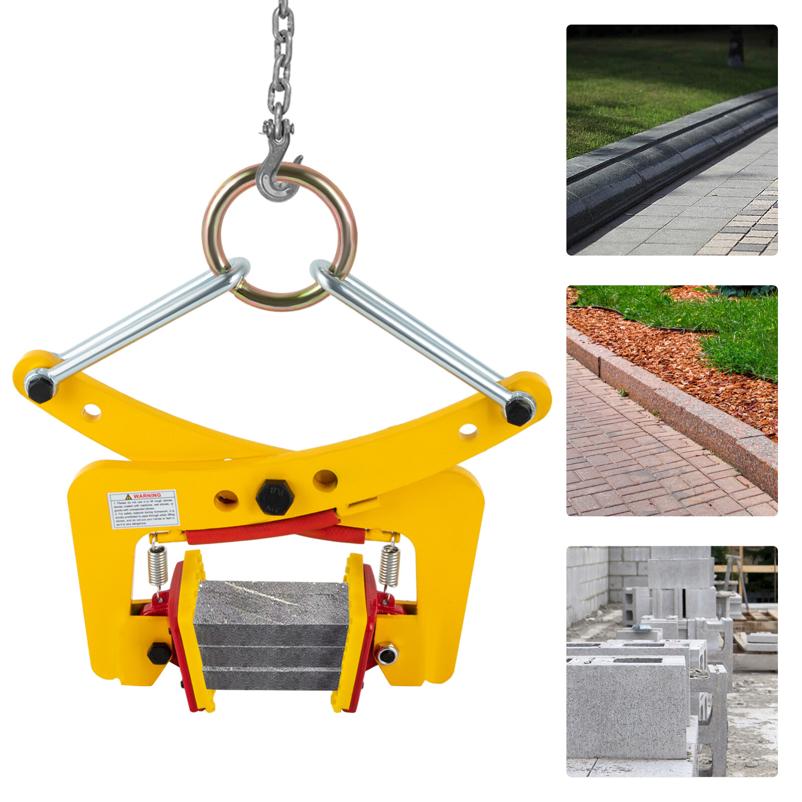 Lifting Clamp for Heavy Stones - Adjustable Scissor Design, 617 lbs Capacity